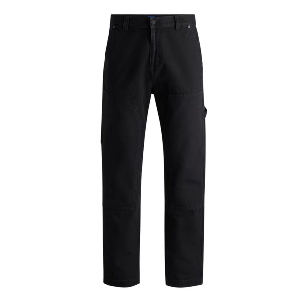 Hugo Mens Cotton Plain Regular Cargo Pants / Black